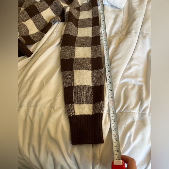 Hudson  Checkered Pattern Brown and Cream Men's Crewneck Sweater Size L - Picture 12 of 12
